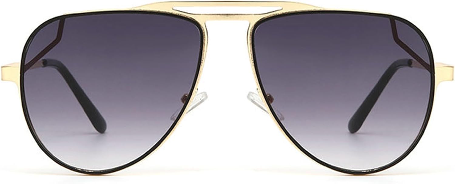 

Солнцезащитные очки Willochra большого размера в стиле «пилот» для женщин и мужчин, винтажные, в стиле 70-х, стильные, с двойной перемычкой, солнцезащитные очки UV400, C4