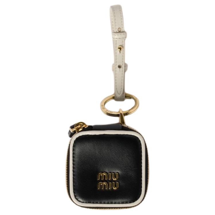 

MIU MIU Женская сумка из телячьей кожи черно-белого цвета, Black & Chalk White