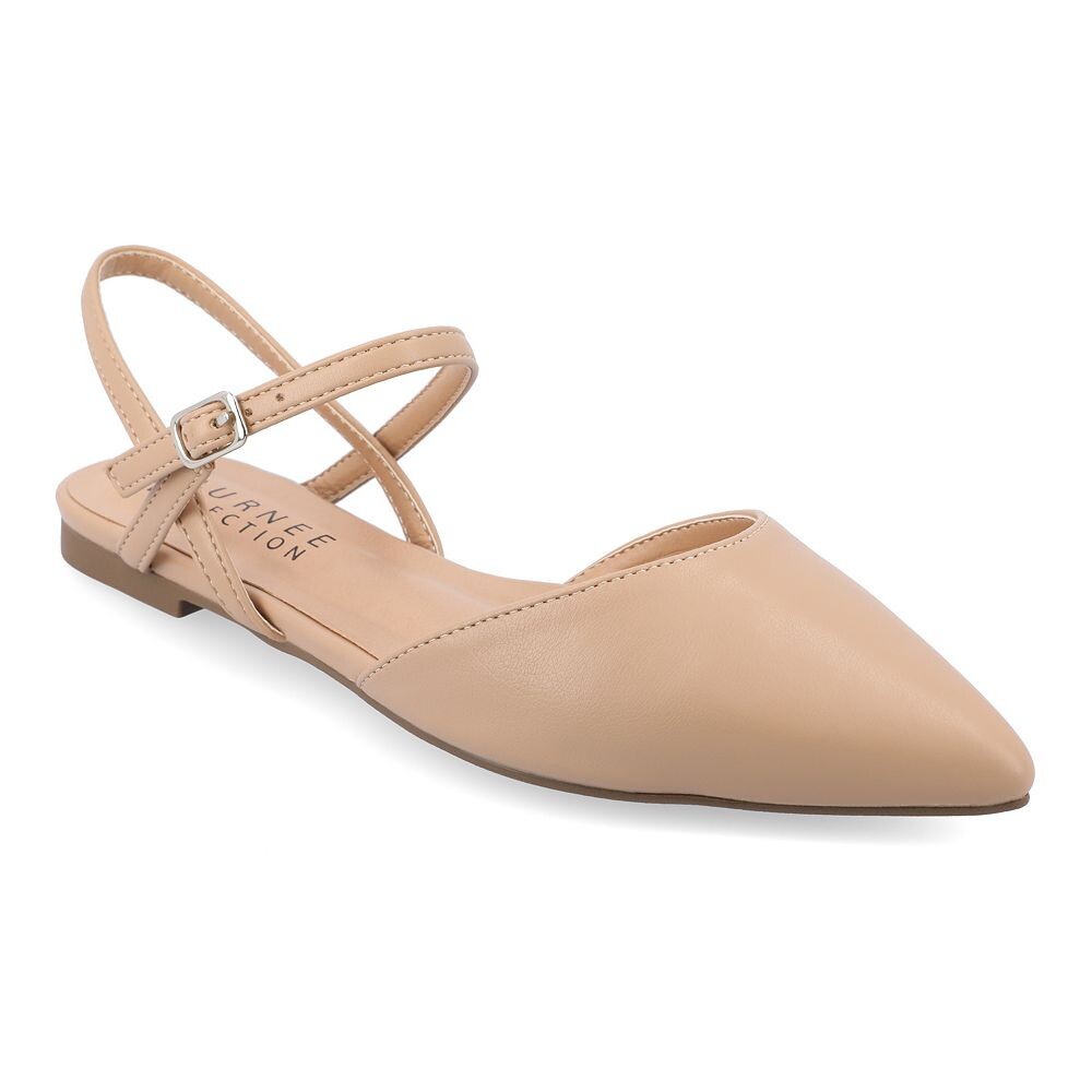 Женские туфли Martine Superнатуральных оттенков из пеноматериала Tru Comfort Foam, модельные туфли на плоской подошве из коллекции Journee Collection, цвет Almond