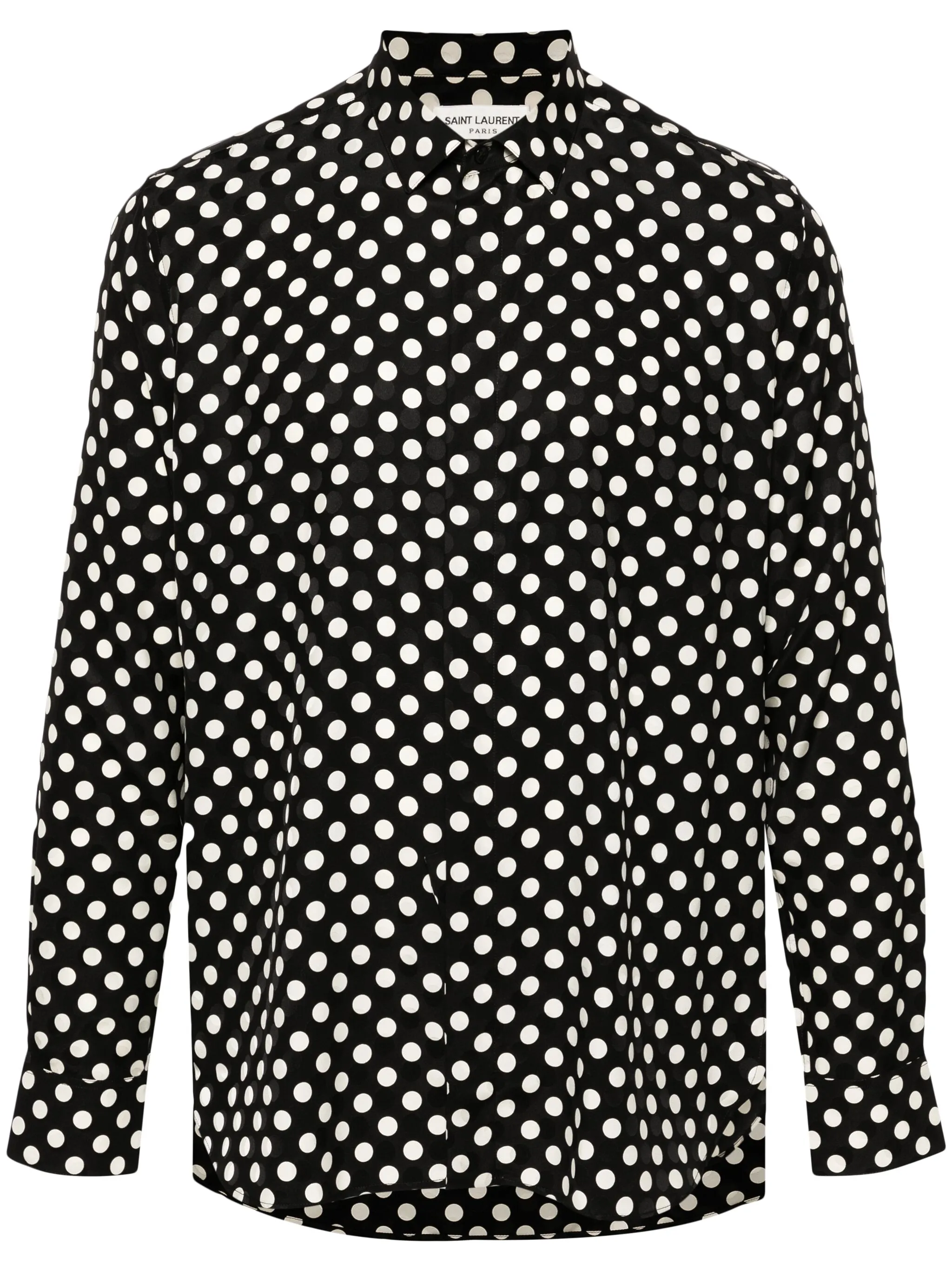 

Шелковая рубашка в горох Saint Laurent, черный