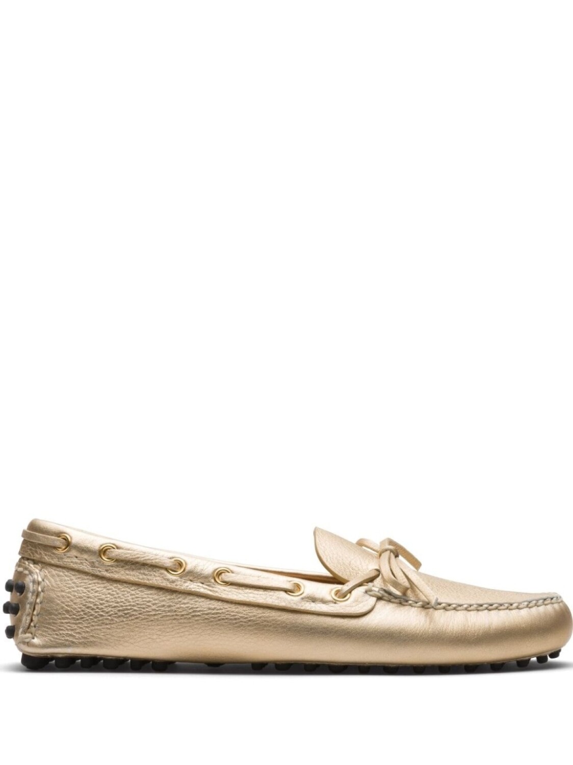 Car Shoe мокасины из зернистой кожи, золотистый