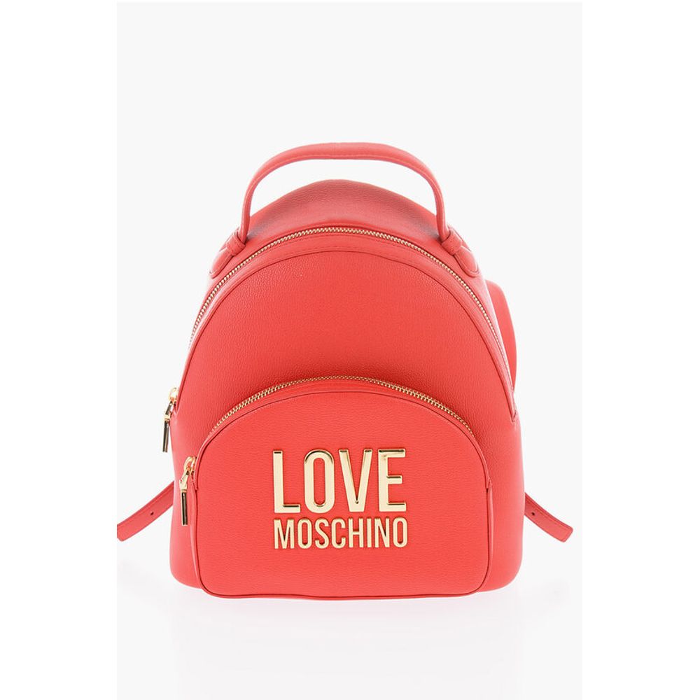 

Рюкзак LOVE из искусственной кожи с золотым логотипом-пластинкой Moschino, Red