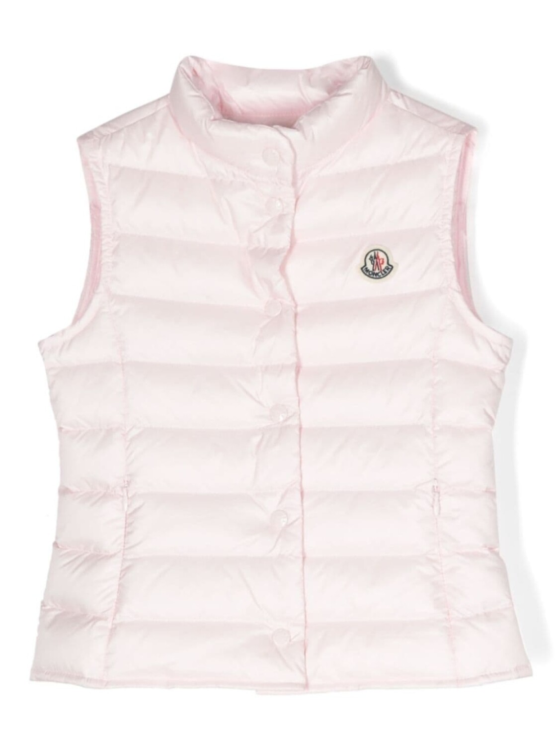 

Жилет дутый с нашивкой-логотипом Moncler Enfant, розовый