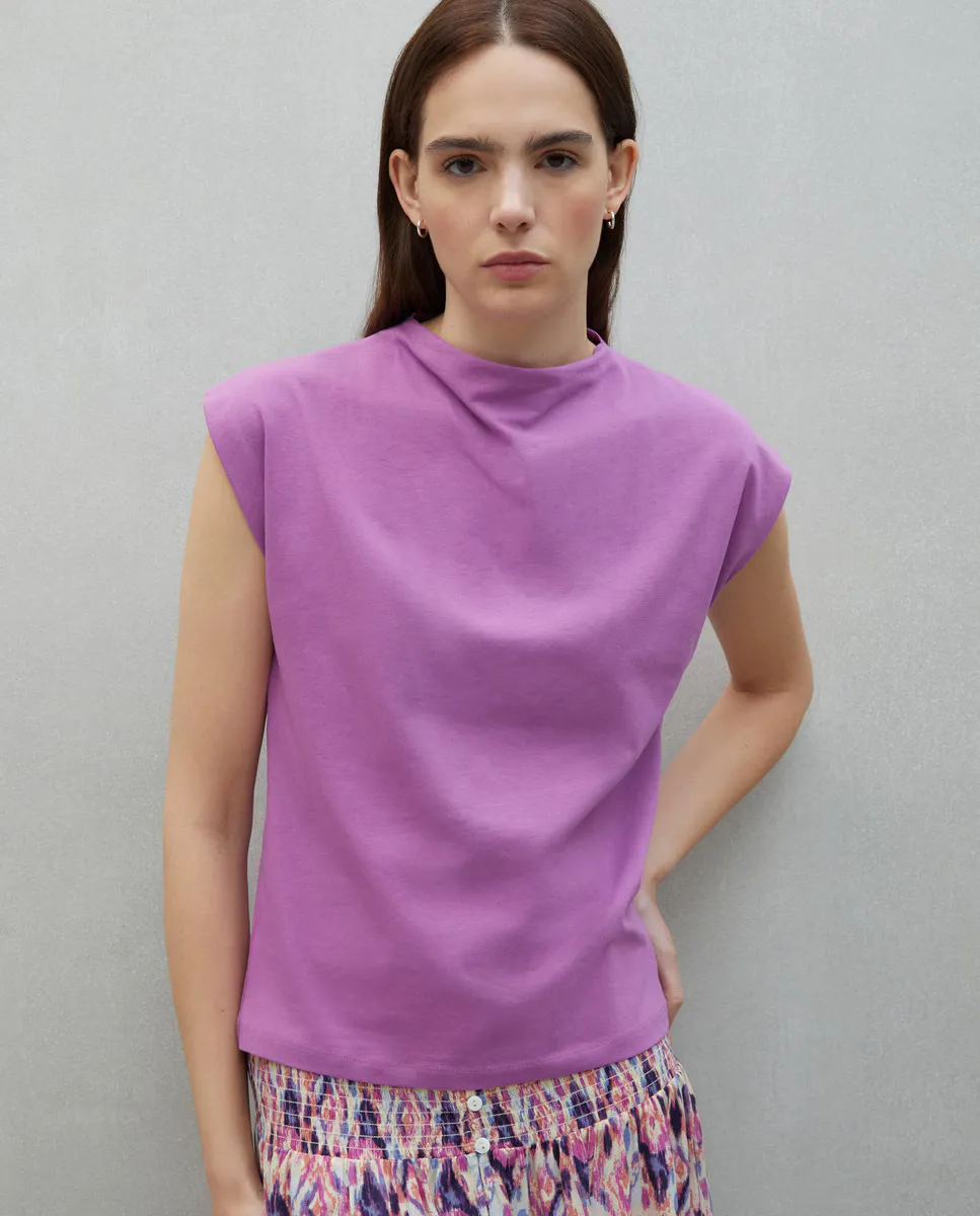 

Женская футболка без рукавов с присборенным воротом и модалом Easy Wear, цвет 282 Malva