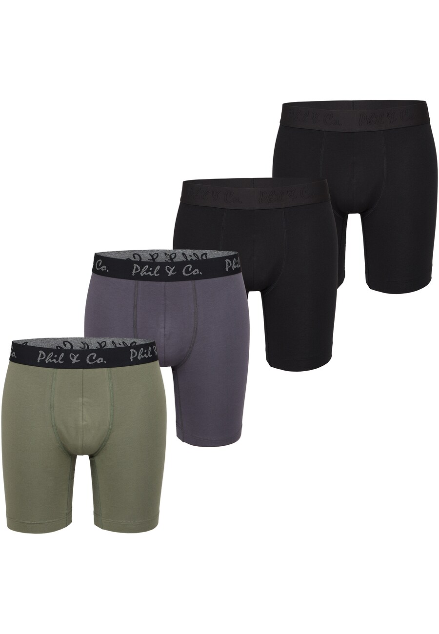 

Трусы Phil & Co. Berlin Boxer shorts Long Boxer, цвет dark grey/dark green/black