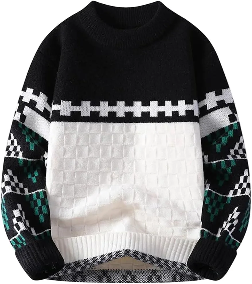 

Мужской свитер с цветными блоками для осени и зимы