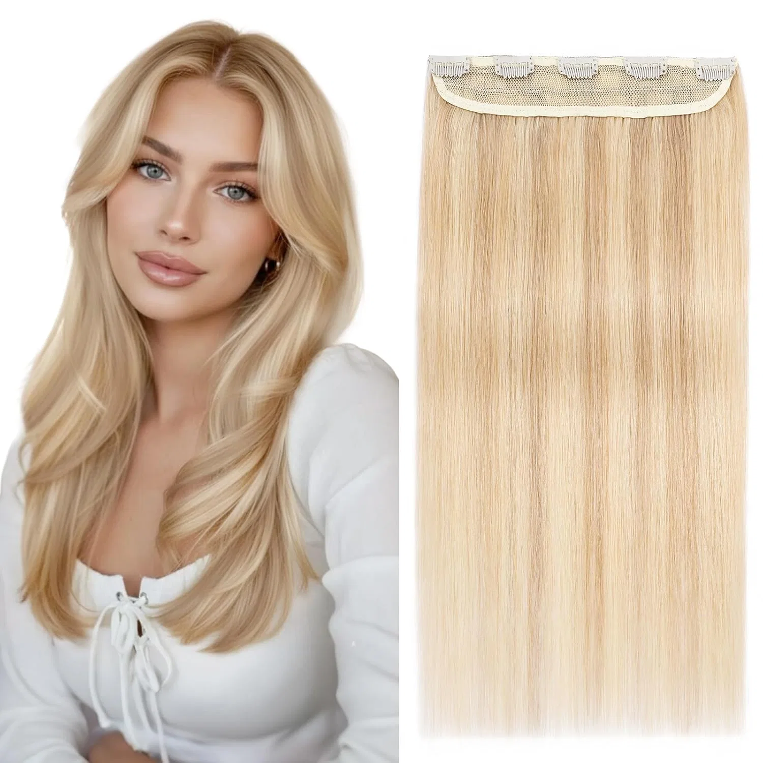 Накладные пряди для волос «Clip-In» от S-noilite S-Noilite, #18/613 Light Ash Blonde/White Blonde