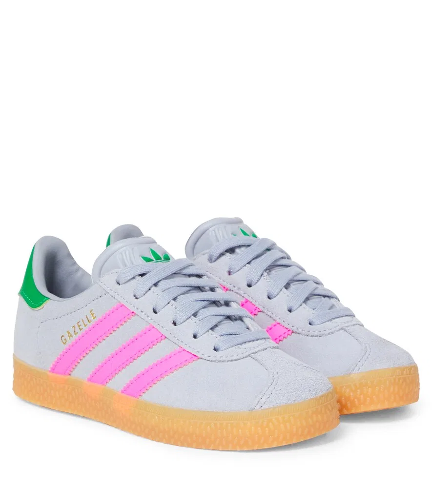 Замшевые кроссовки Gazelle с кожаной отделкой Adidas Originals Kids, серый