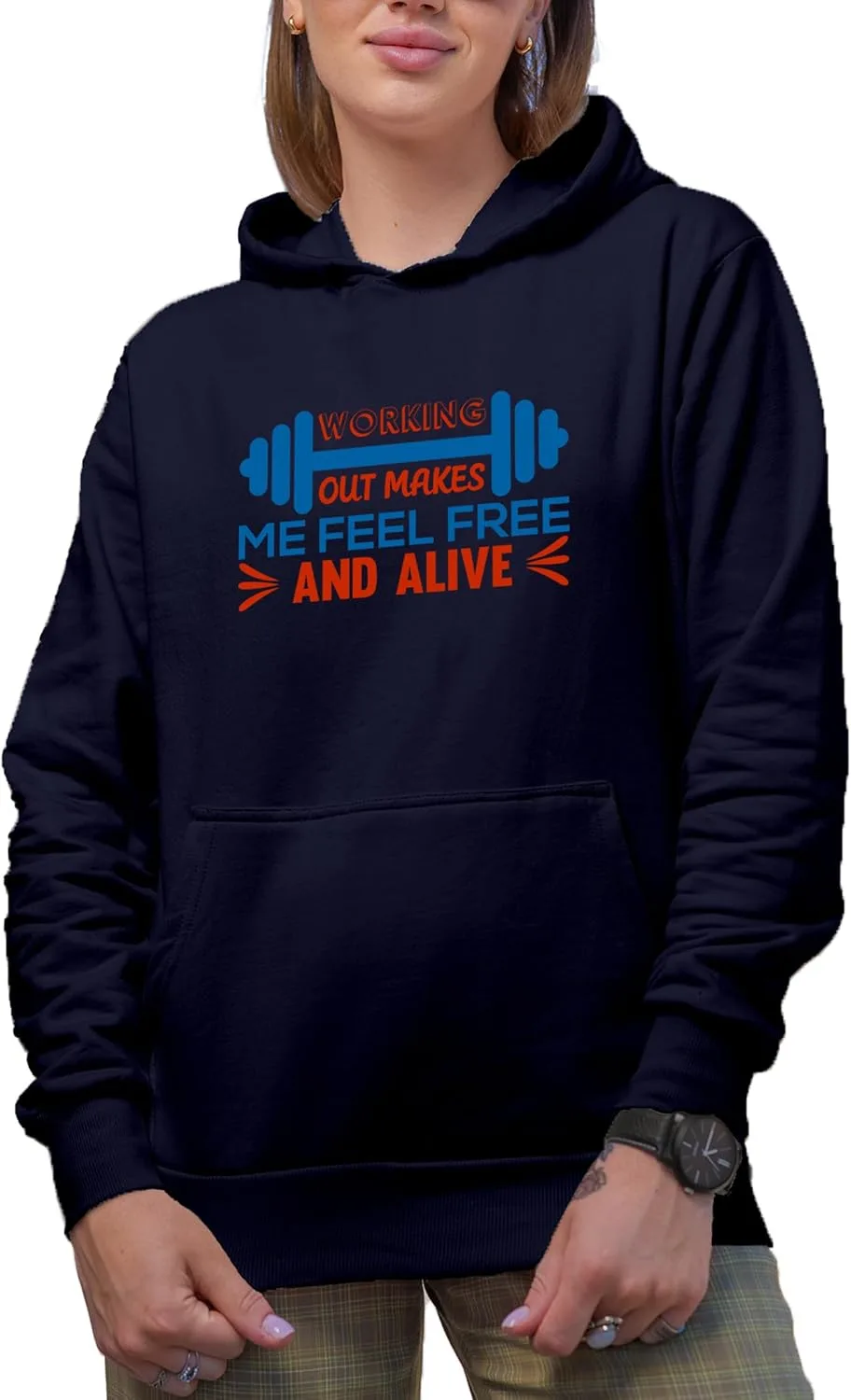 

Толстовка с капюшоном Working Out Makes Me Feel Free And Alive Make Your Mark Design