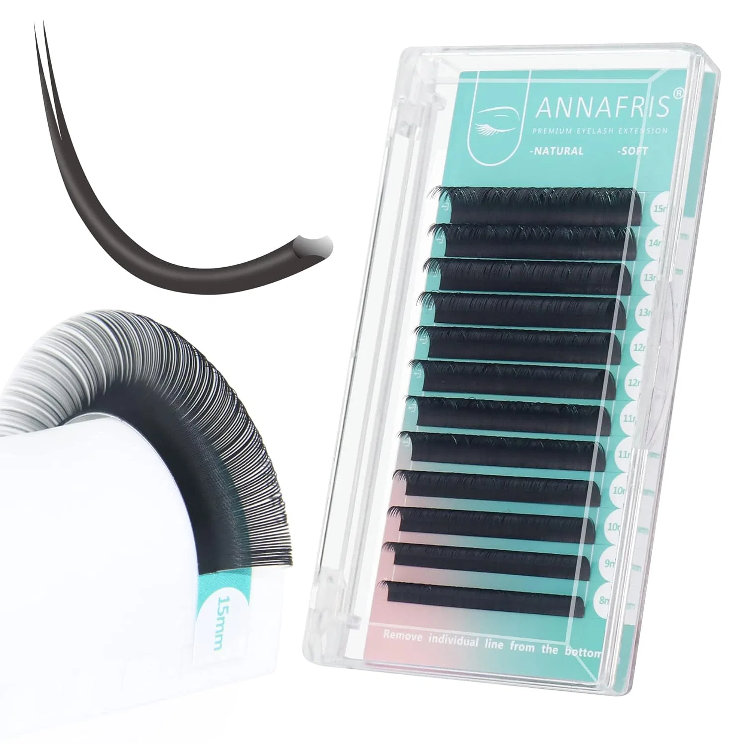 Плоские эллиптические накладные ресницы «Ellipse Flat Eyelashes» Annafris