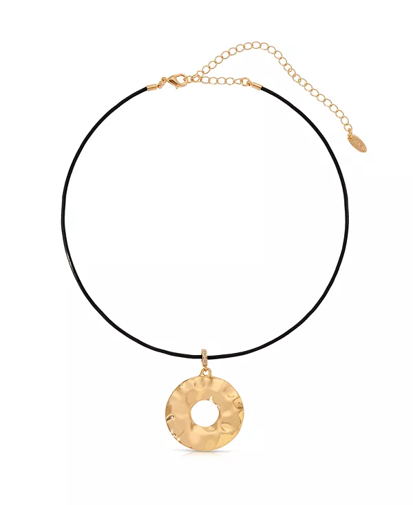 

Эффектное ожерелье из кованого круглого шнура с покрытием из 18-каратного золота Ettika, black