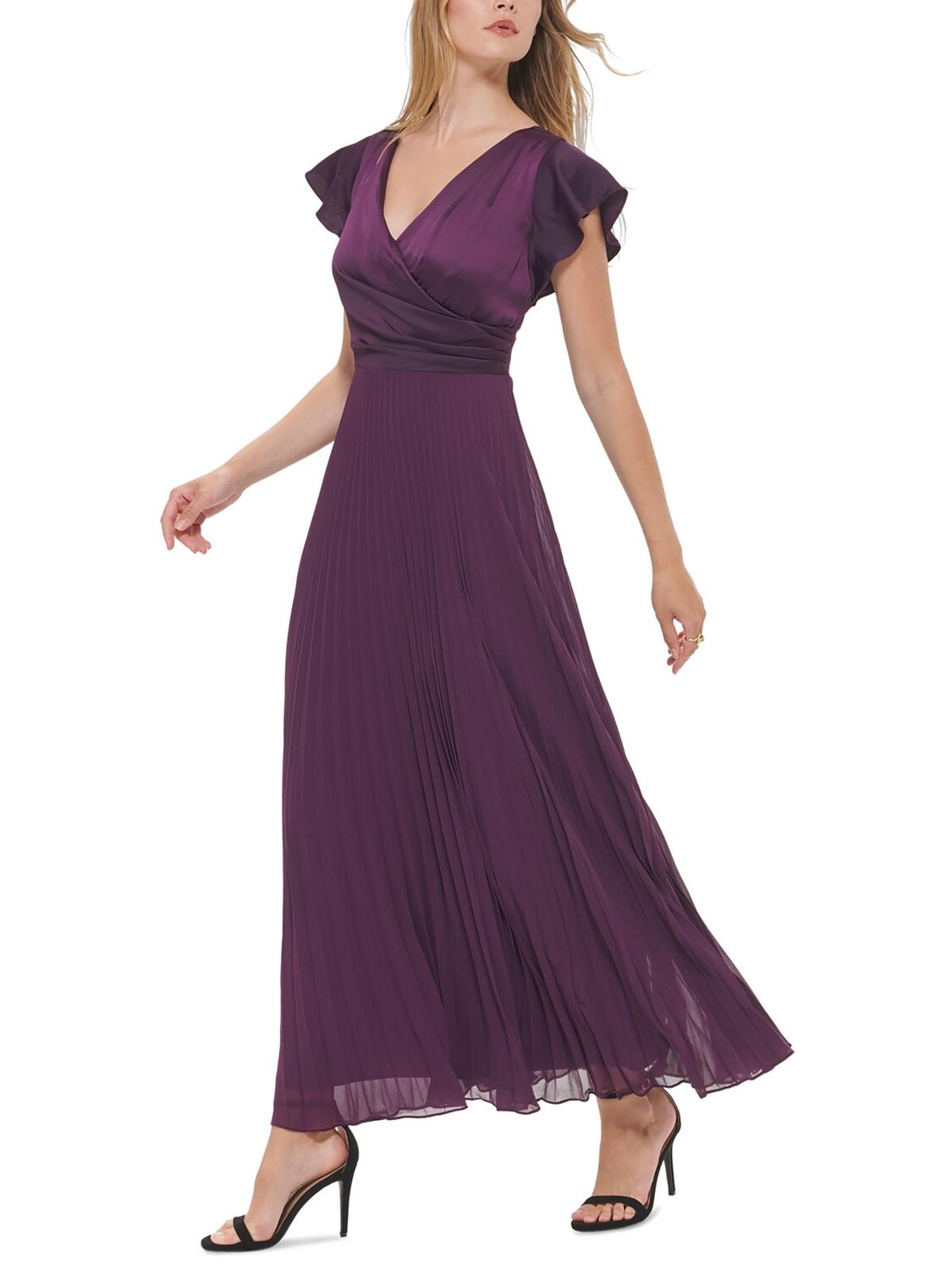 

Женское длинное вечернее платье с вырезом и вырезом DKNY, цвет Majestic Plum