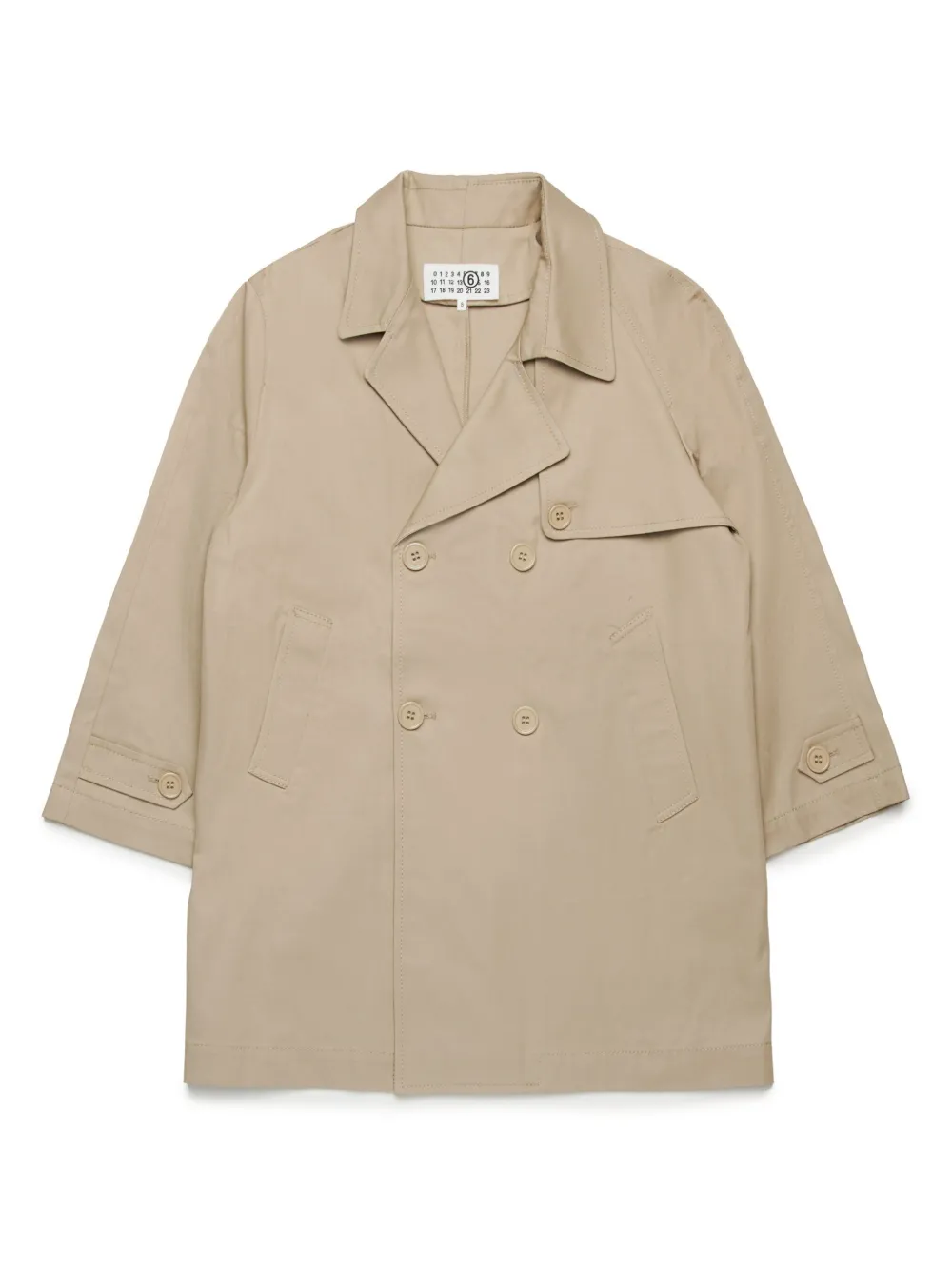 

Хлопковый тренч MM6 Maison Margiela Kids, нейтральный