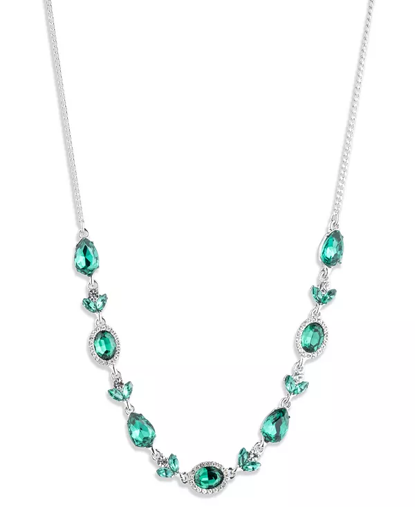 

Фронтальное ожерелье из стеклянных камней серебристого и золотистого оттенков Givenchy, green