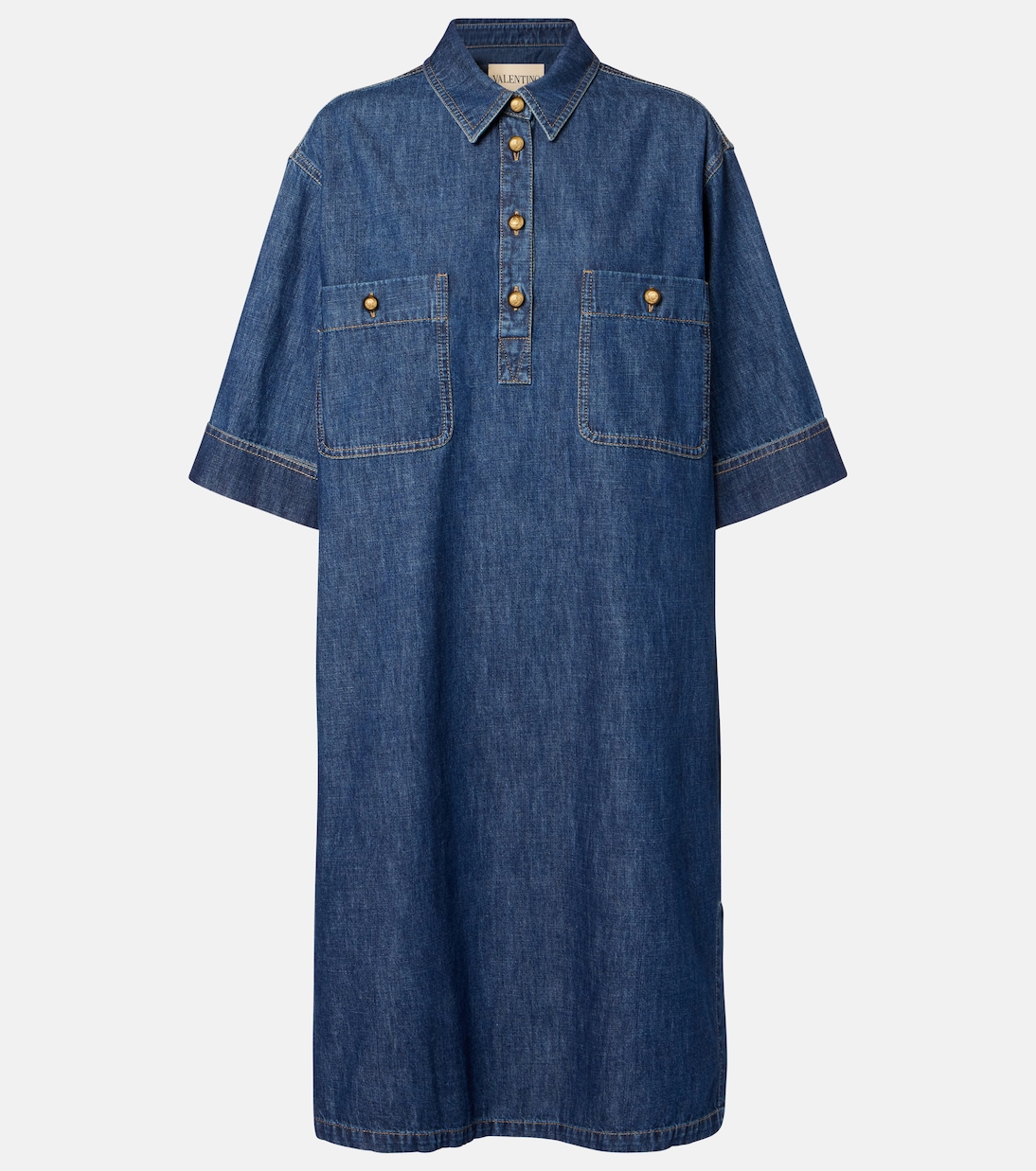 

Платье-рубашка из денима Valentino, Medium Blue Denim