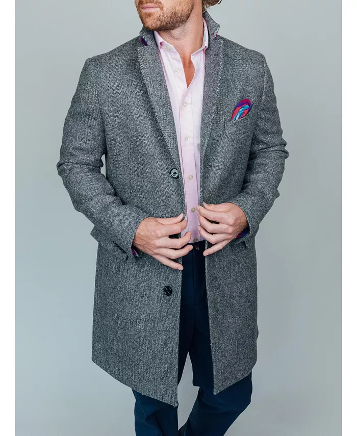 

Мужское пальто из шерсти и кашемира в рубчик Koy Clothing, серый