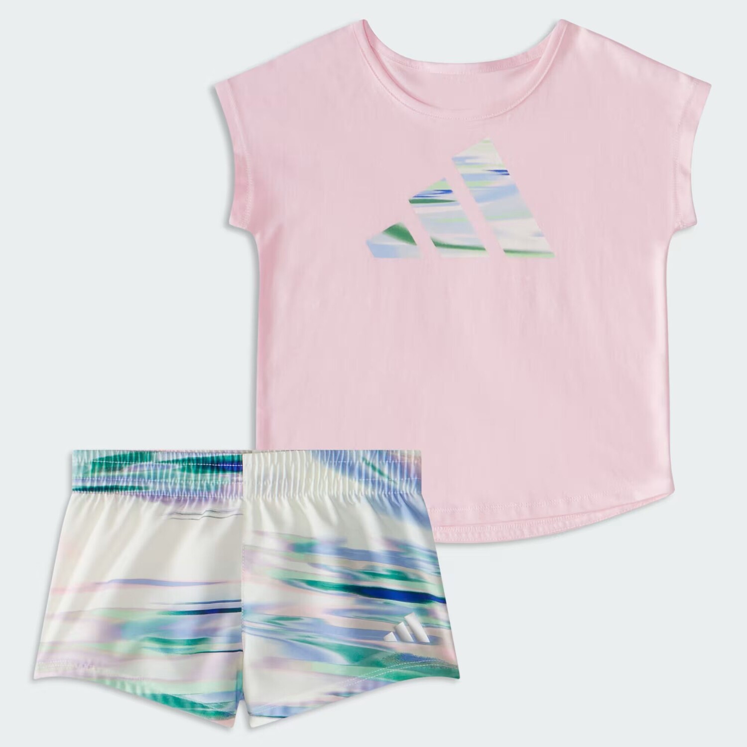 

Набор из ss aop короткий тканый комплект Adidas, цвет Clear Pink