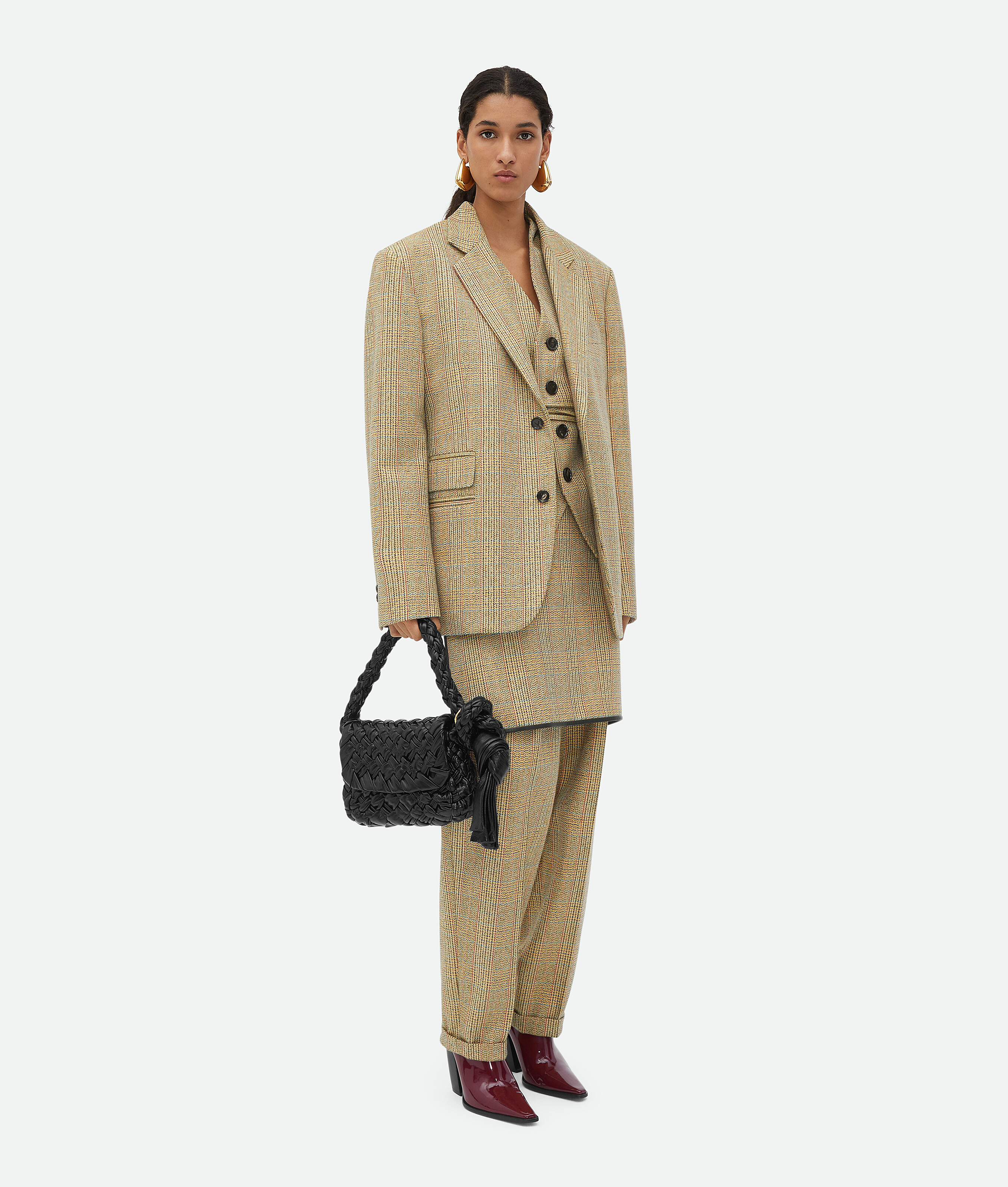 

шерстяной пиджак принца Уэльского Bottega Veneta, синий/желтый/бежевый