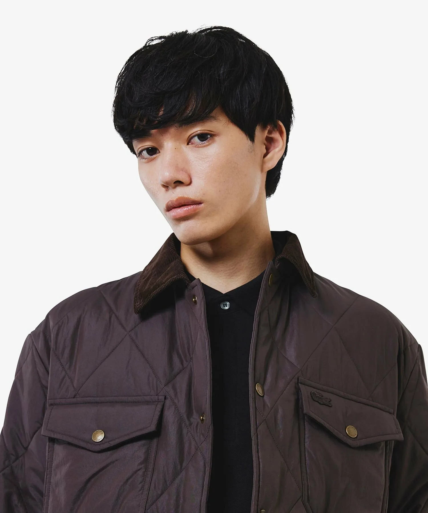 Стеганая куртка THERMORE из вельвета, стеганая, цветная LACOSTE, Dark Brown — фото 3