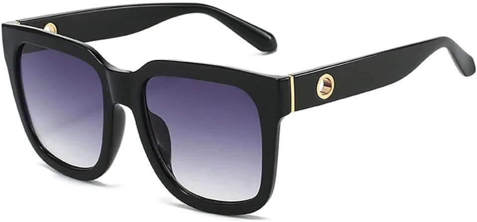 

Квадратные солнцезащитные очки для женщин, защита от УФ-излучения UV400, зеленые; мужские солнцезащитные очки в стиле панк с заклепками DSVIGF, Black Gray