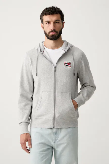 Толстовка с капюшоном на молнии Tommy Hilfiger, серый