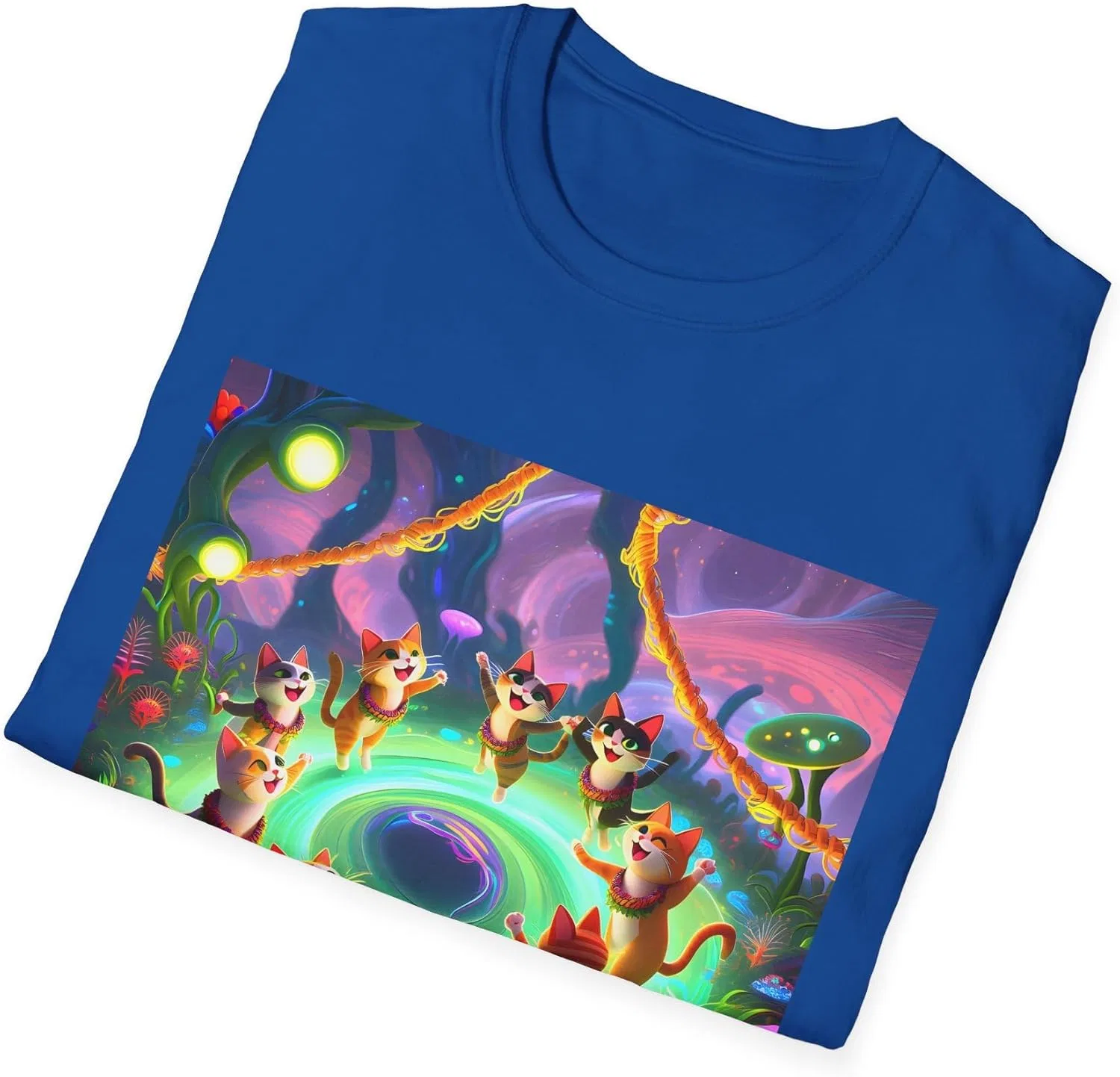 Футболка Dancing Cats Corgis Portal | Colorful Fantasy Art GENERIC, Royal — фото 4