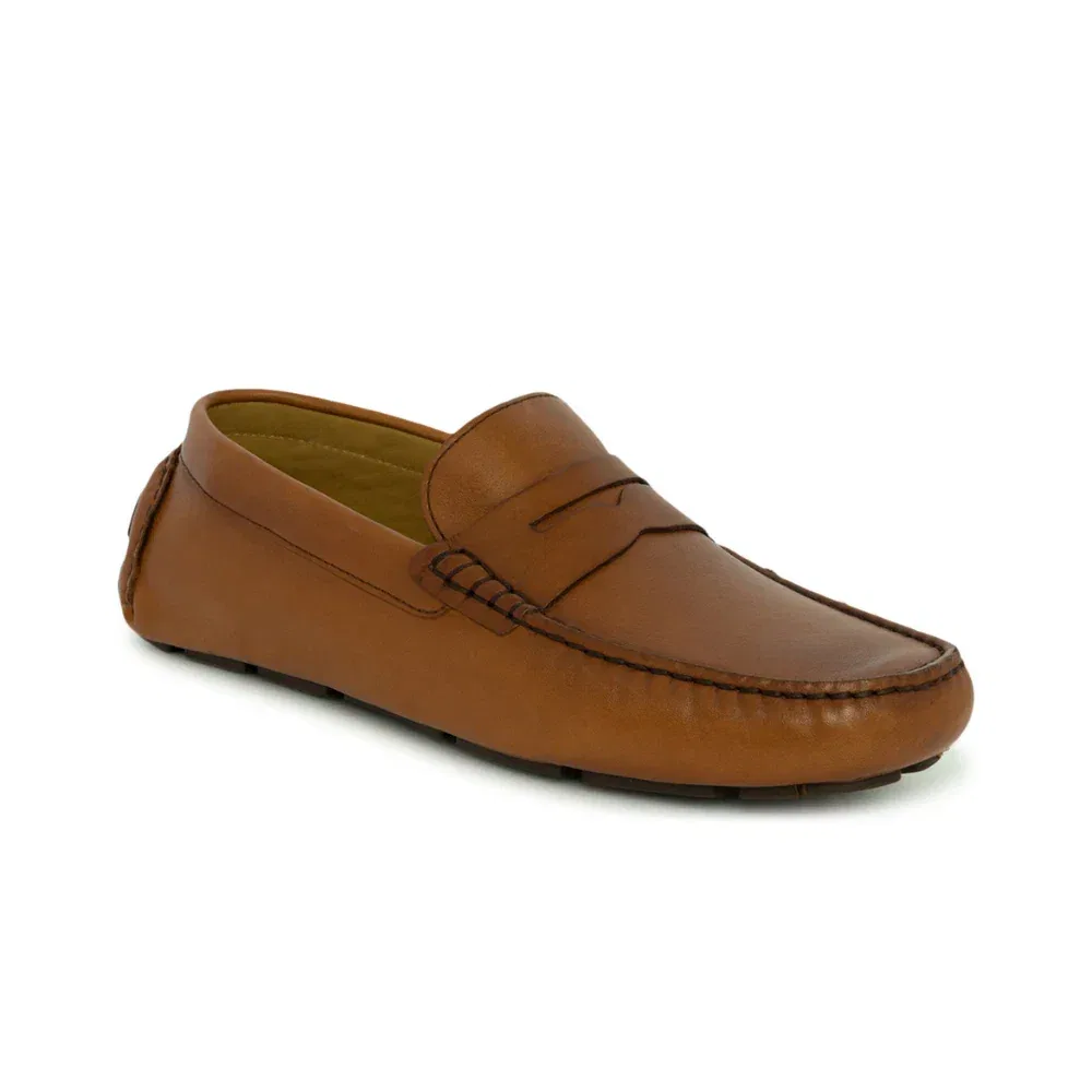 Мужские лоферы Vince Camuto Esmail Penny Loafer, темно-коричневые кожаные, без шнурков, ZAP1953 — фото 4