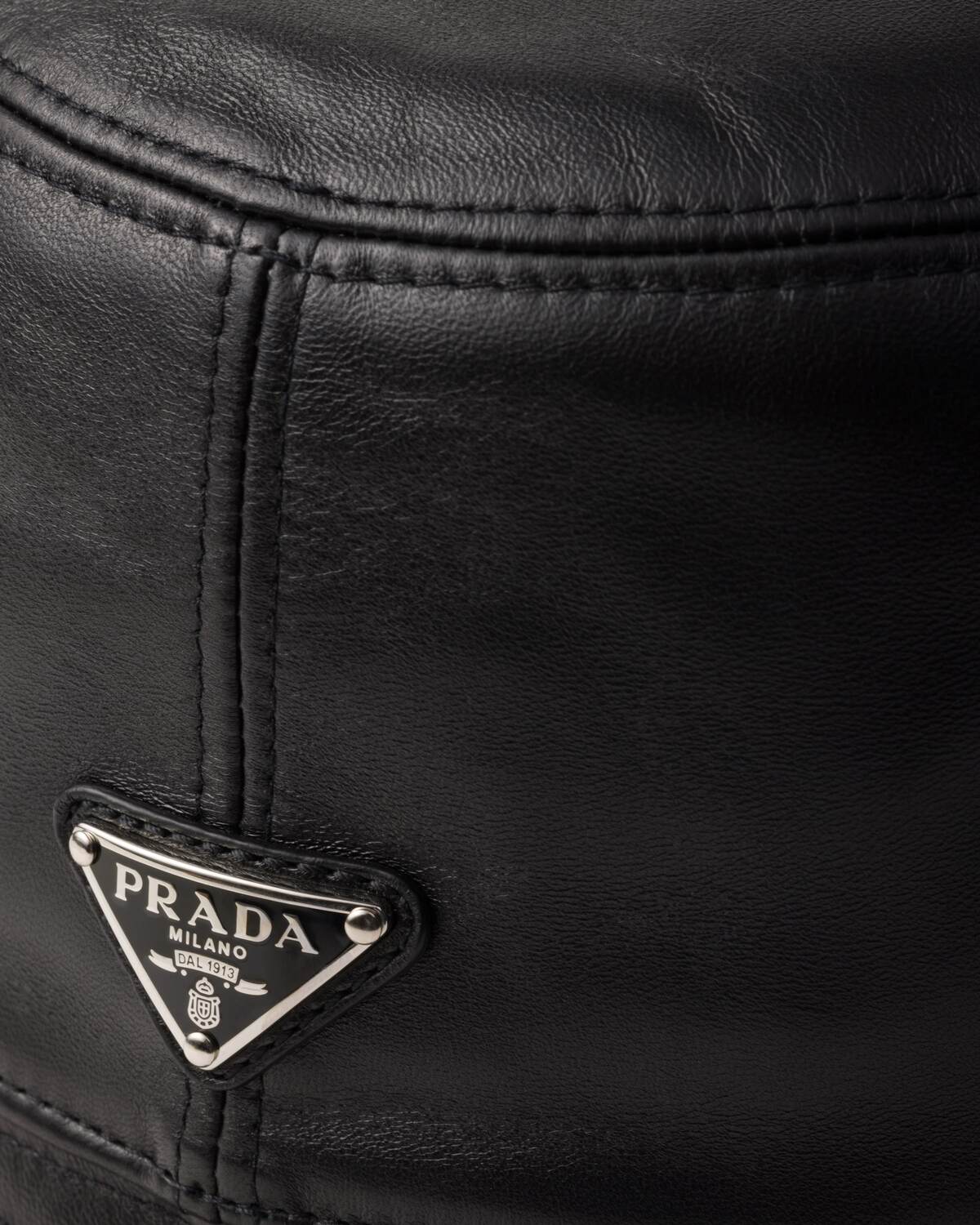 Панама из наппы Prada, черный — фото 4