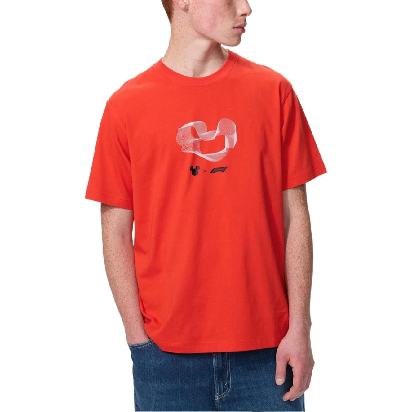 Футболка унисекс x Disney/ X Formula 1 X Formula 1 UNIQLO, Coral Red — фото 4