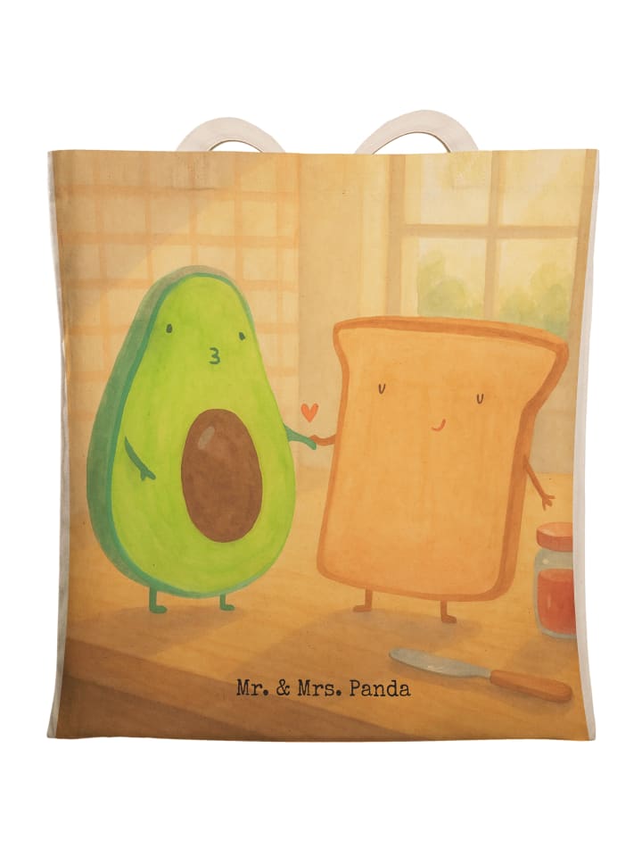 

Mr. & Mrs. Panda Пакет для покупок с изображением тоста с авокадо, без слогана, белого цвета