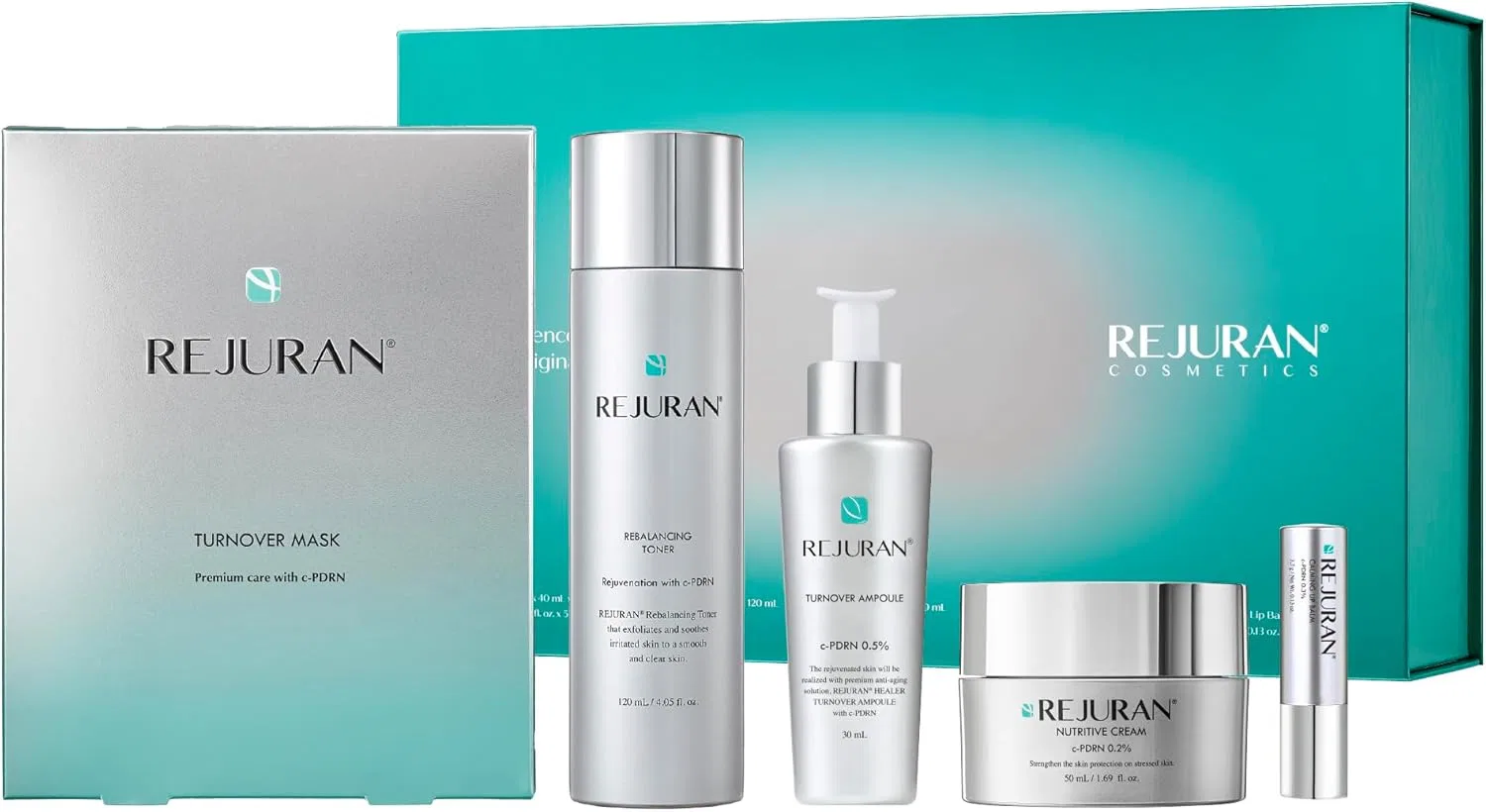 Набор косметики Rejuran Skincare Coffret Set, 5 предметов (тонер/сыворотка/крем/маска/бальзам для губ)