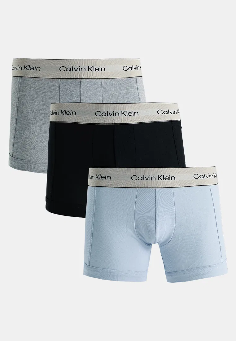 Трусы, 3 штуки, Calvin Klein, Heritage Trunks, черный/синий/серый