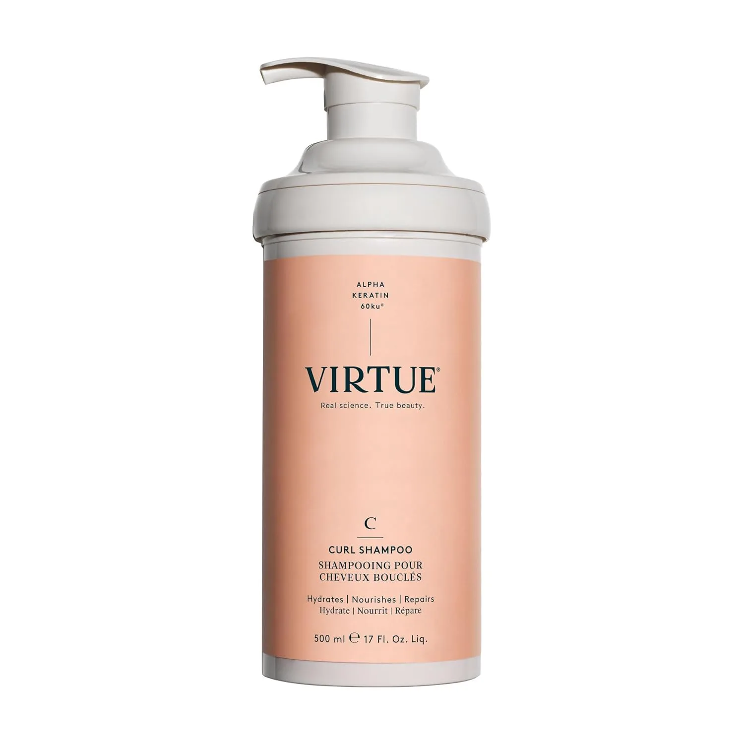 Шампунь VIRTUE Curl без сульфатов с маслом жожоба: увлажняет, питает и восстанавливает кудрявые волосы, контролирует пушистость, безопасен для окрашенных волос. 503 мл (.)