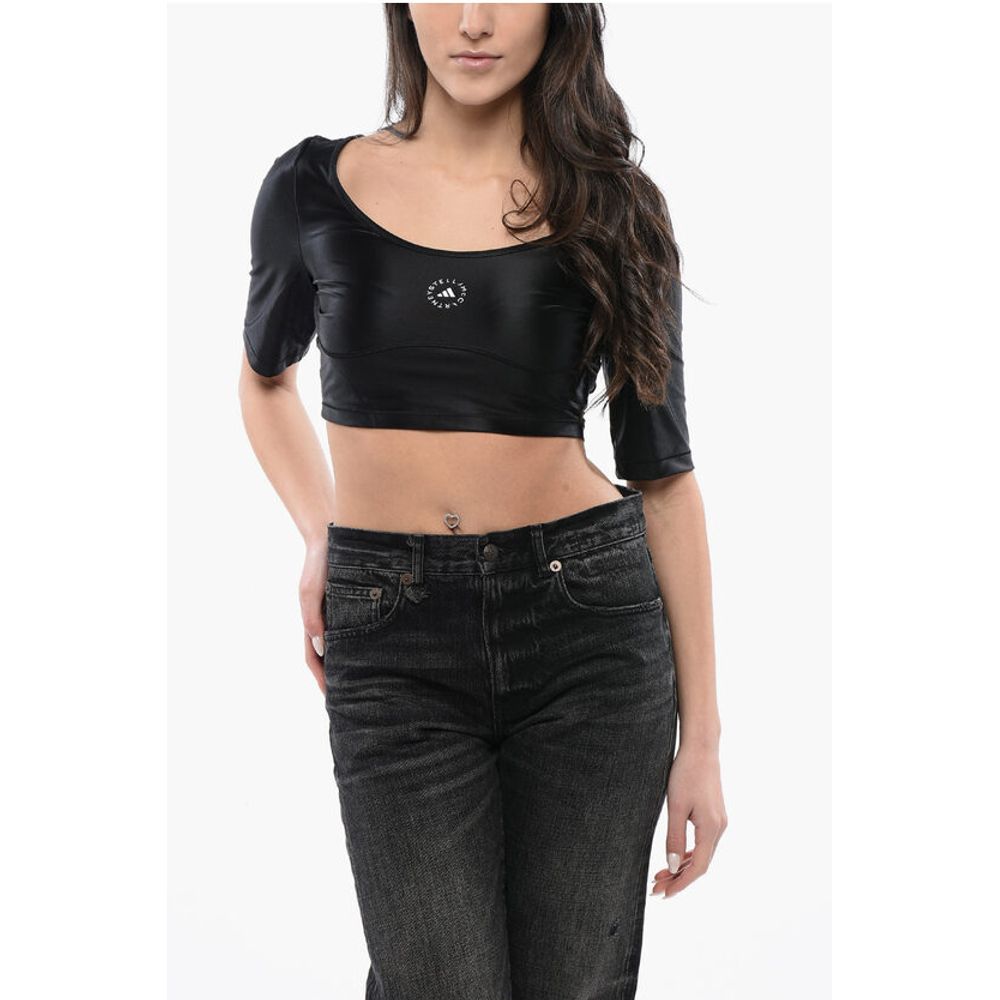 

Укороченный топ STELLA MCCARTNEY с контрастным логотипом Adidas, Black