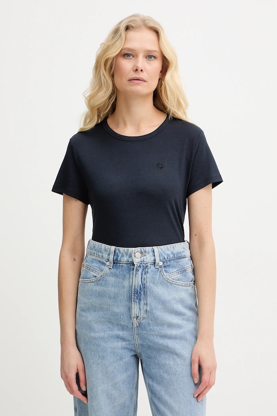 

Футболка eventsa9 из шелковой смеси BOSS, темно-синий