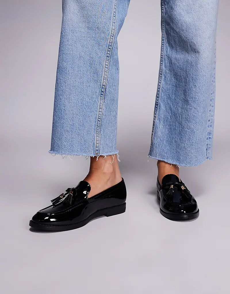 Лоферы River Island с кисточками из черного лака