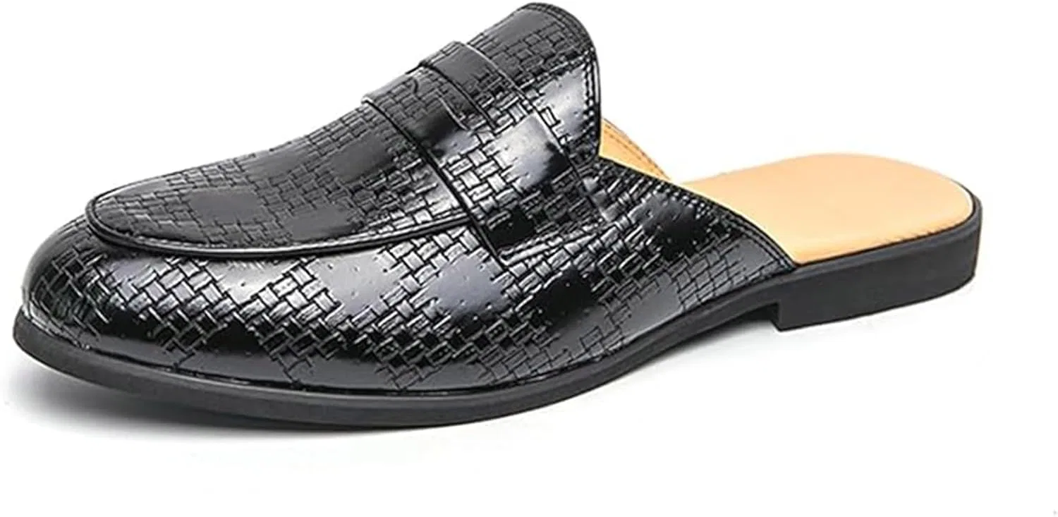 Мужские мюли из натуральной кожи, Loafers & Slip-Ons, Black Xinduoyu