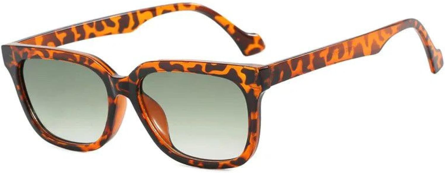 

Модные солнцезащитные очки-многоугольники для женщин, леопардовый принт, ретро-стиль, прозрачные с градиентом, защита от УФ-излучения UV400, для мужчин TVTBBVV, Leopard Green