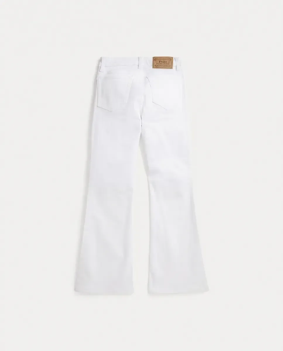 Детские джинсы-клеш из хлопка Polo Ralph Lauren, белый — фото 2