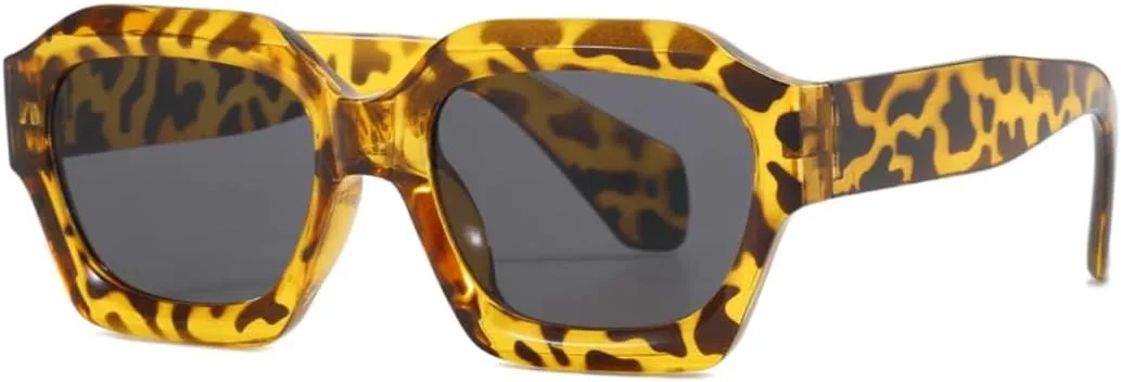 

Солнцезащитные очки с защитой UV400 | Увеличенная оправа, цветные линзы | Для женщин и мужчин, для занятий спортом на открытом воздухе и вождения DSVIGF, Leopard Gray