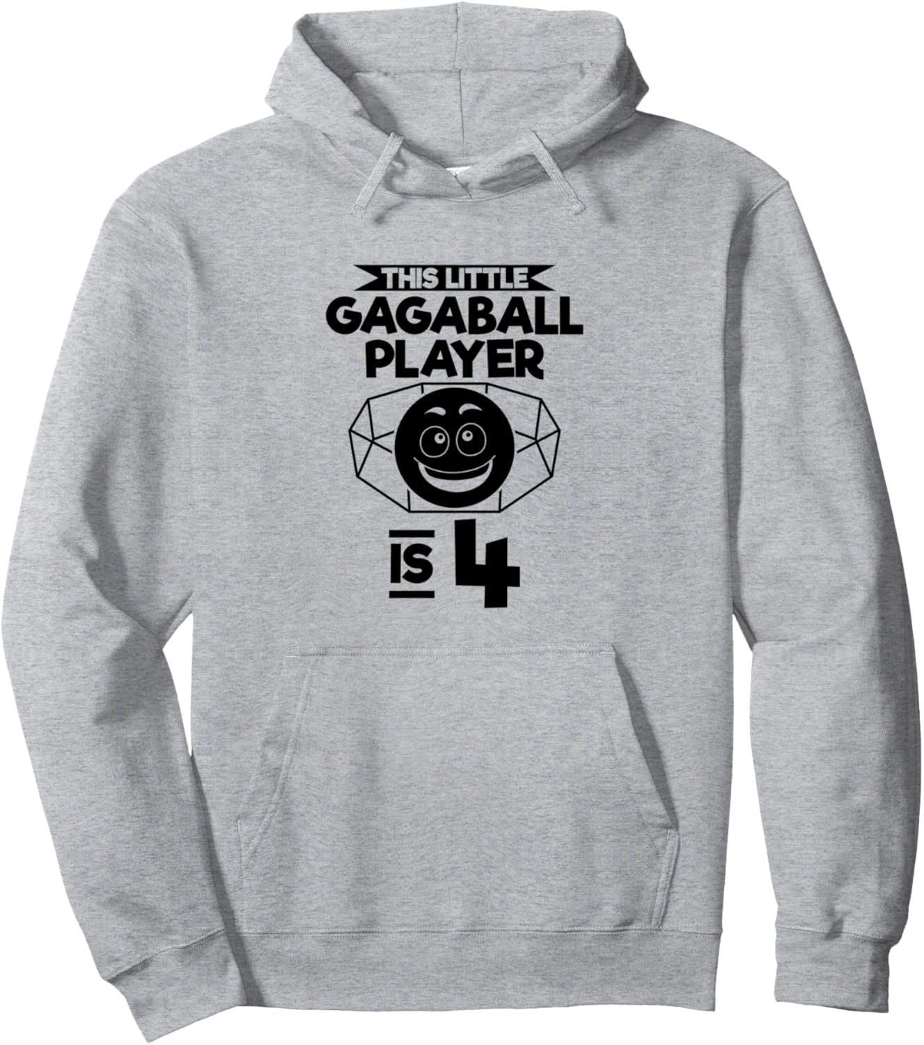 

Толстовка, Этот маленький игрок в гагабол - это 4-летний игрок в гагабол, одетый в толстовку с изображением игрока в гагабол Gagaball Player 4Th Birthday Gaga Ball Game, серый