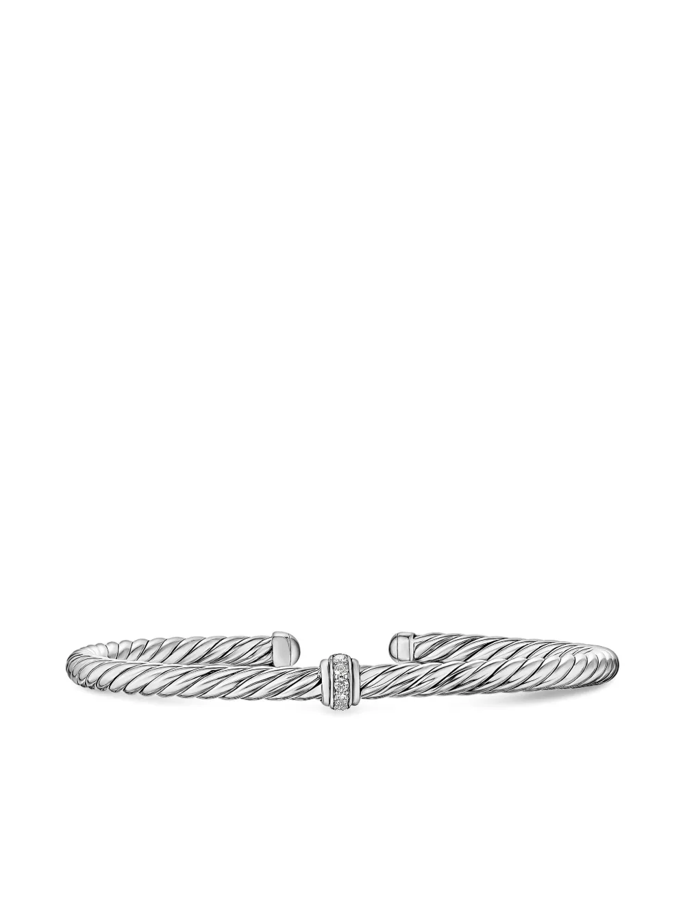 

Серебряный браслет Cable Flex Station с бриллиантами David Yurman, серебяный