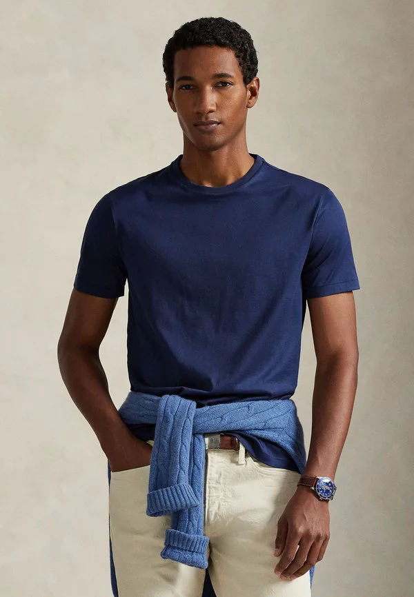 Футболка стандартного кроя lisle, базовая футболка Polo Ralph Lauren, Newport Navy