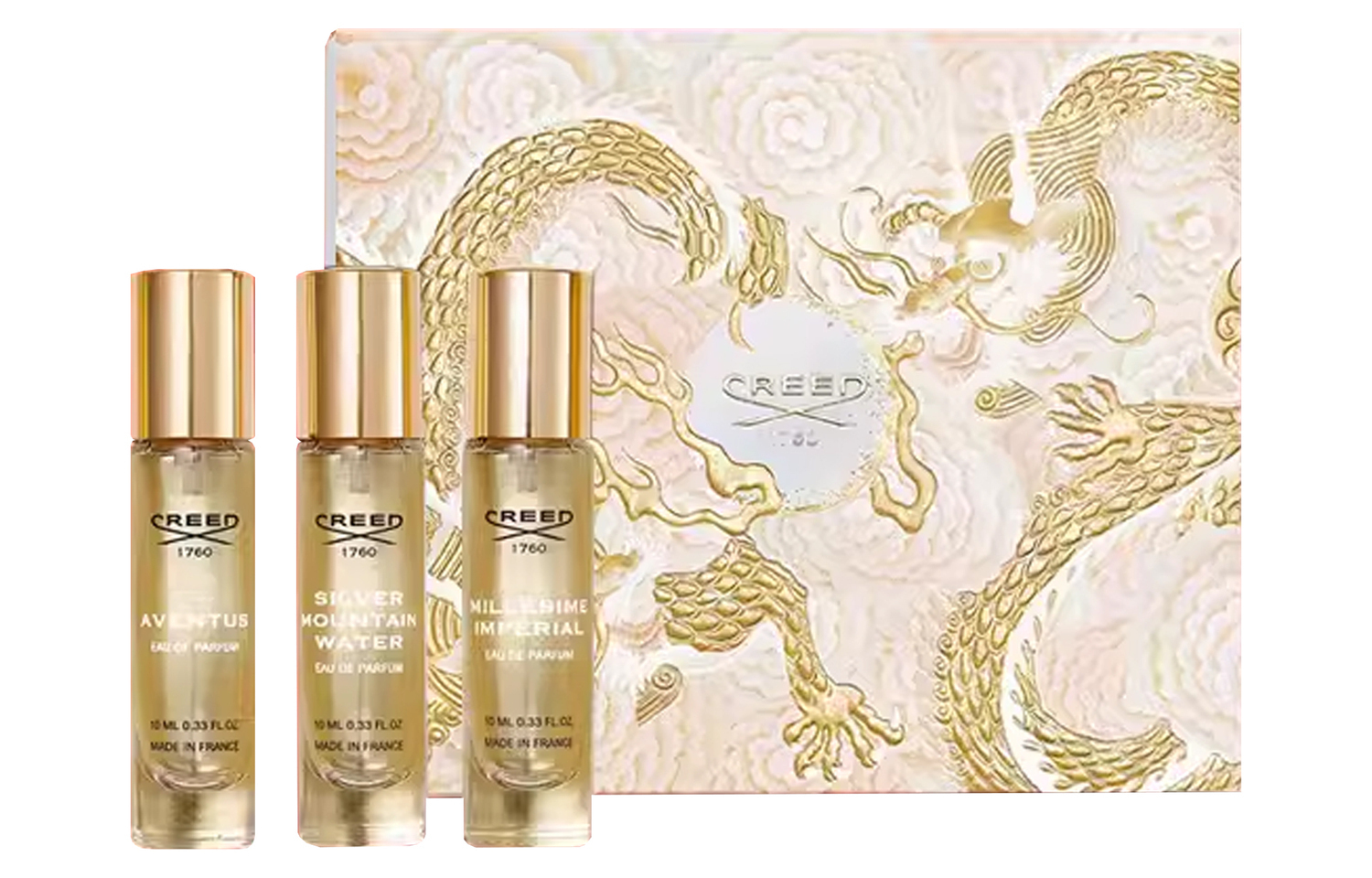 

Creed Набор пробников духов Year Of The Dragon Limited Edition Silver Mountain Spring Napoleon Perfume EDP 10мл+10мл+10мл