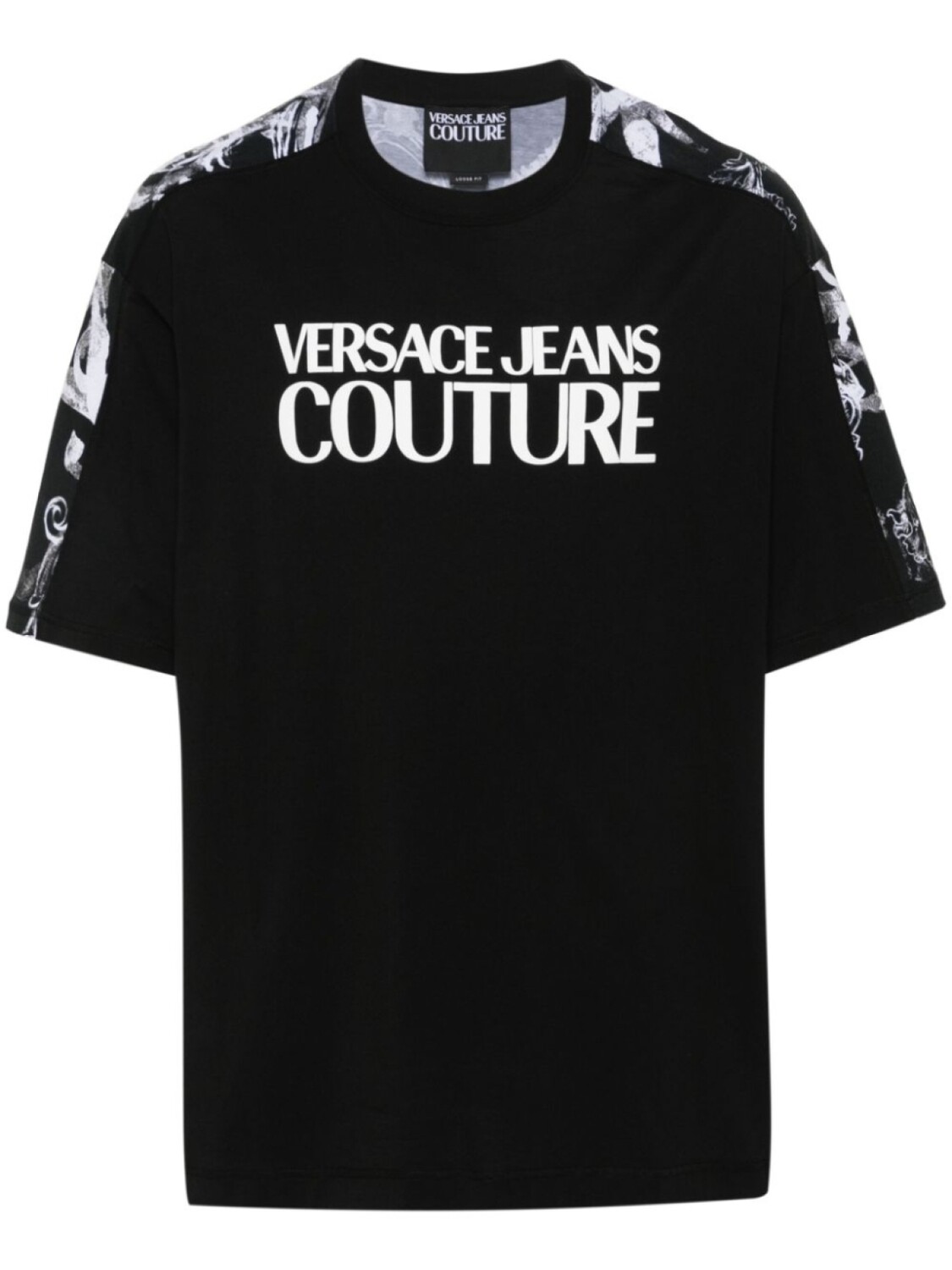 

Хлопковая футболка с логотипом Versace Jeans Couture, черный