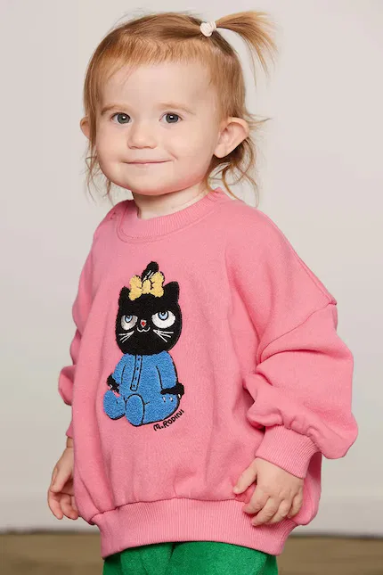 Блуза детская с аппликацией Cat Mini Rodini, розовый