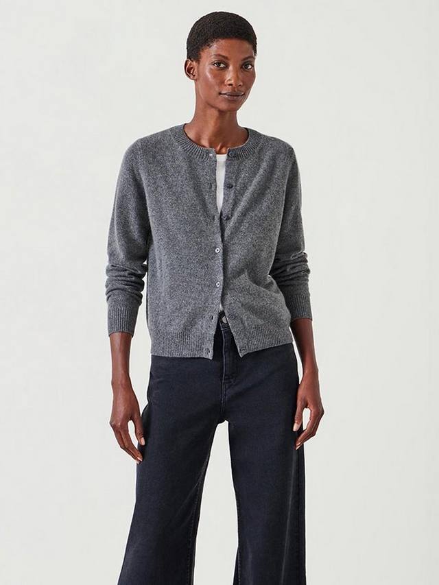 

Кашемировый кардиган на пуговицах дафна HUSH, цвет Mid Grey Marl