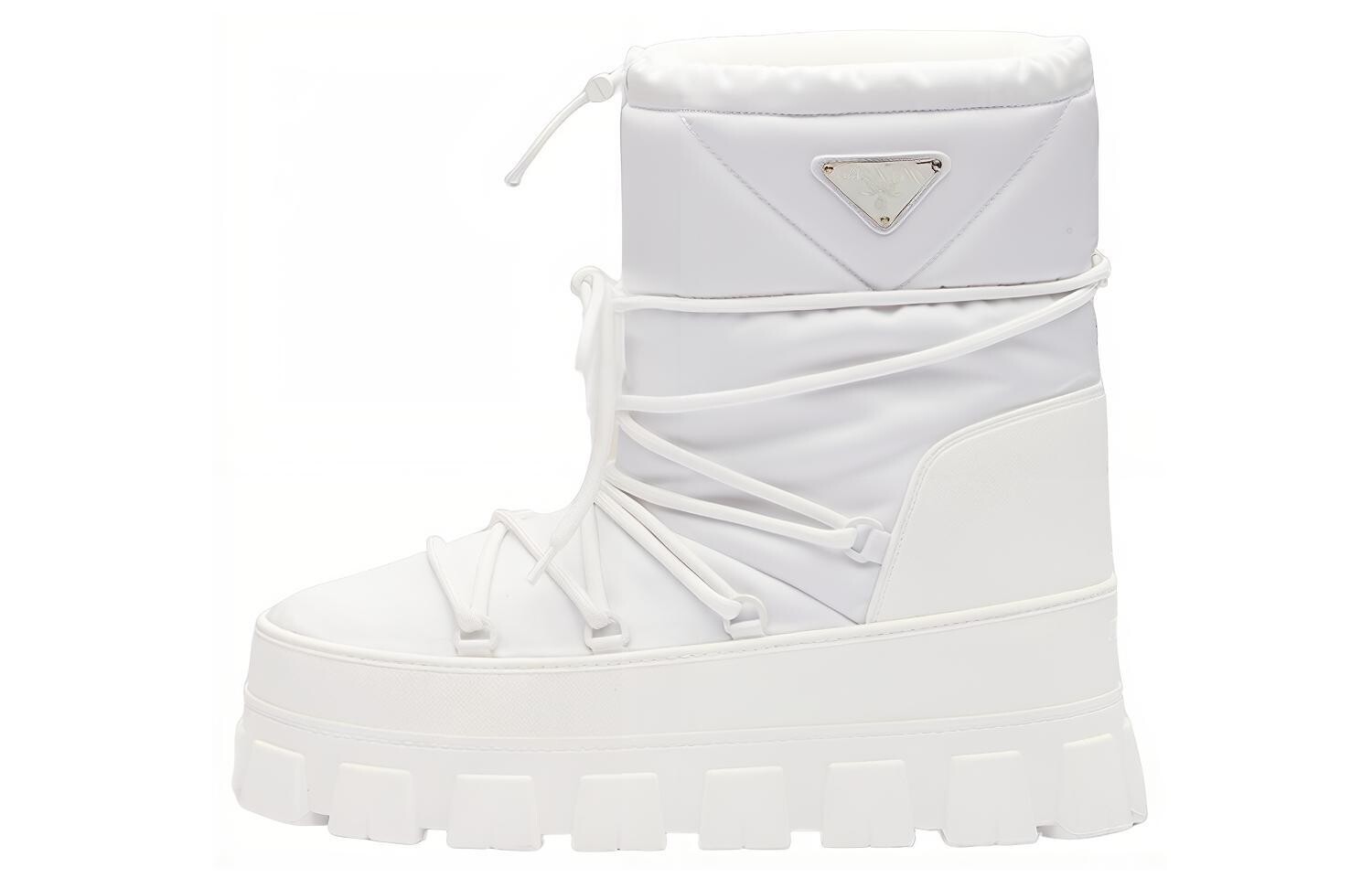 Зимние ботинки унисекс белые Prada