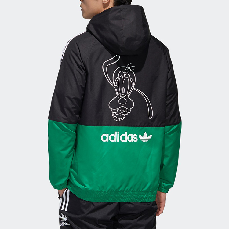 Куртка Goofy Мужская Черная Зеленая Adidas Originals — фото 4