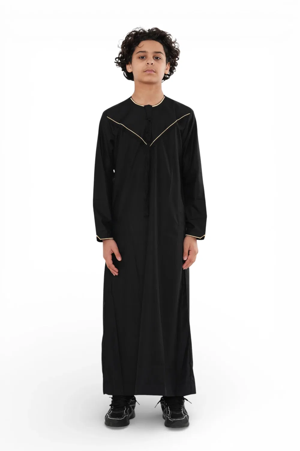 Arabic Thobes Детский черный марокканский халат Джубба для мальчиков в честь Рамадана Джеллаба Ид Тобе - K-TT-006
